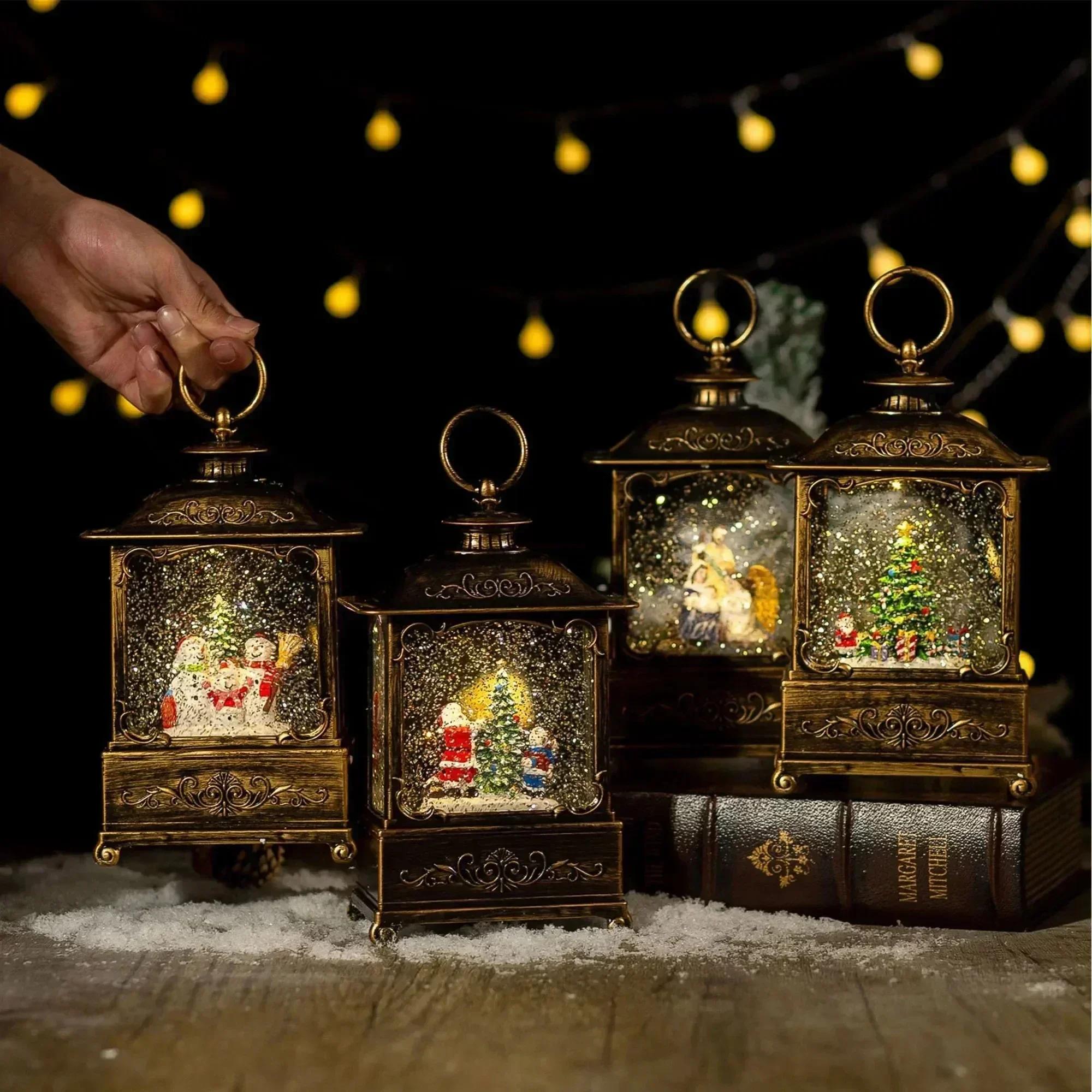 クリスマススノーグローブランタンオルゴール、光るデコレーショ - Snow Globe Musical のレビューと価格