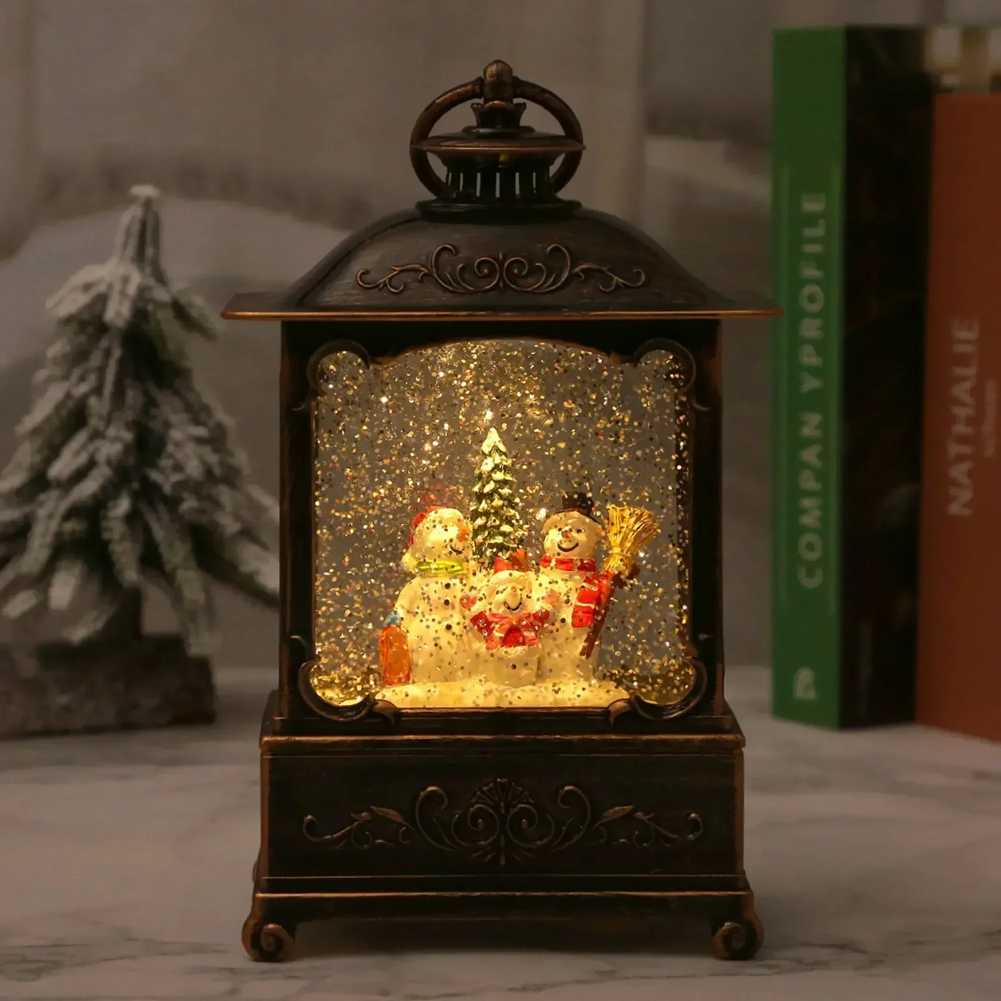 クリスマススノーグローブランタンオルゴール、光るデコレーショ - Snow Globe Musical のレビューと価格
