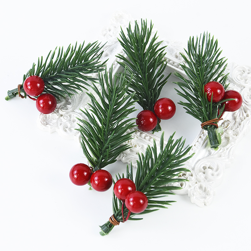10 個クリスマスベリーパインコーンヒイラギの枝人工赤松葉ク - Christmas Tree Artificial のレビューと価格