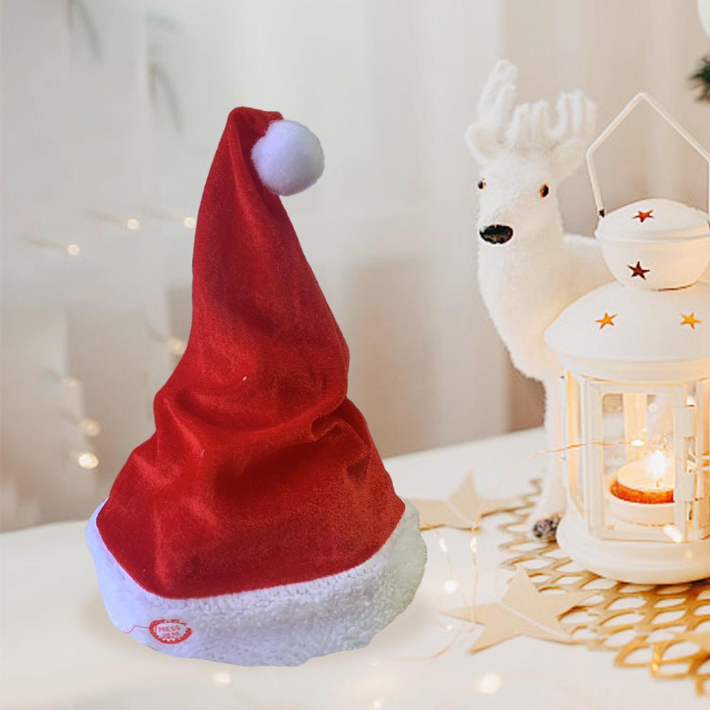 大人のための歌手ダンス帽子、音楽スイング帽子、赤と白のぬいぐ - Santa Hat Plush のレビューと価格