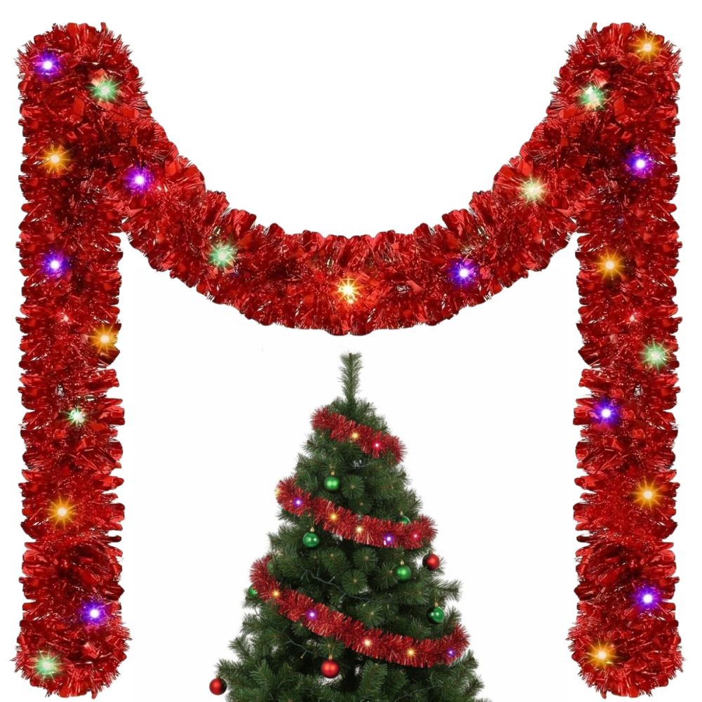 5M クリスマスティンセルガーランドデコレーション 屋内/屋 - Tinsel Garland Decoration のレビューと価格