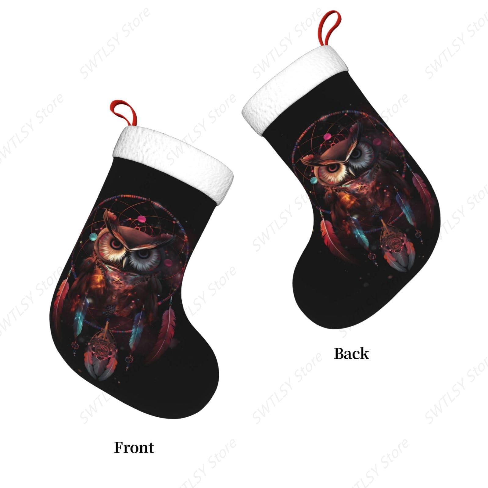 フクロウのレインボーキャッチャー、大きなクリスマスストッキン - Christmas Stocking Hanging のレビューと価格
