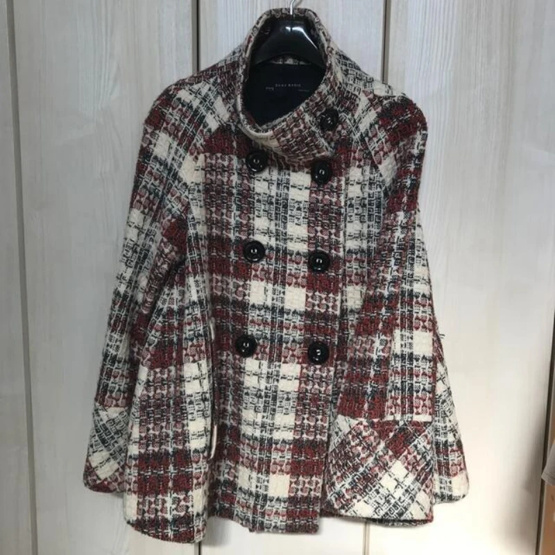 暖かいチェック柄タートルネックショルダーストレートコート女性 - Christmas Throw Blanket のレビューと価格
