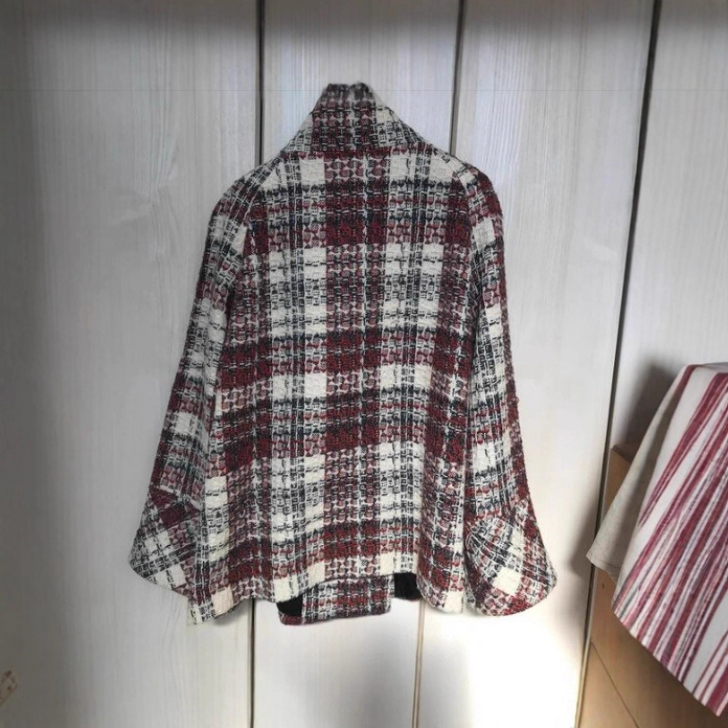 暖かいチェック柄タートルネックショルダーストレートコート女性 - Christmas Throw Blanket のレビューと価格