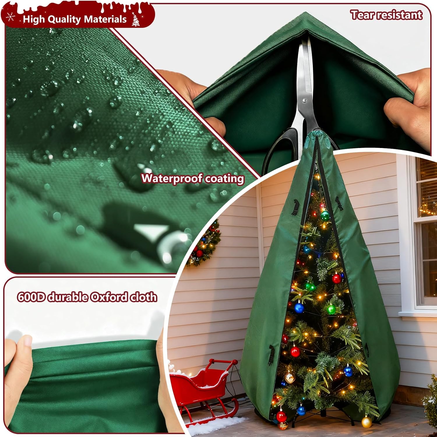 直立型クリスマスツリー収納バッグ 7.5フィート、7フィート - Christmas Tree Artificial のレビューと価格