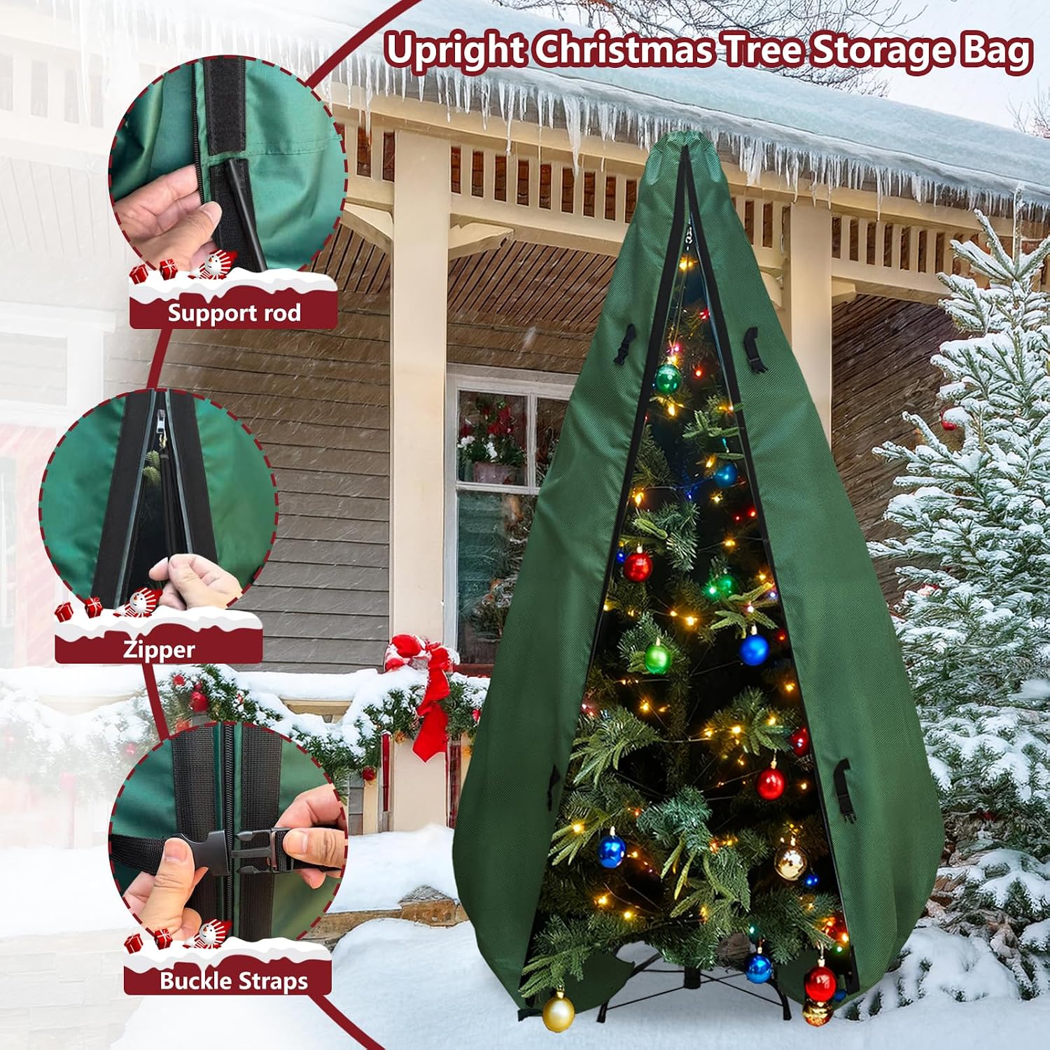 直立型クリスマスツリー収納バッグ 7.5フィート、7フィート - Christmas Tree Artificial のレビューと価格